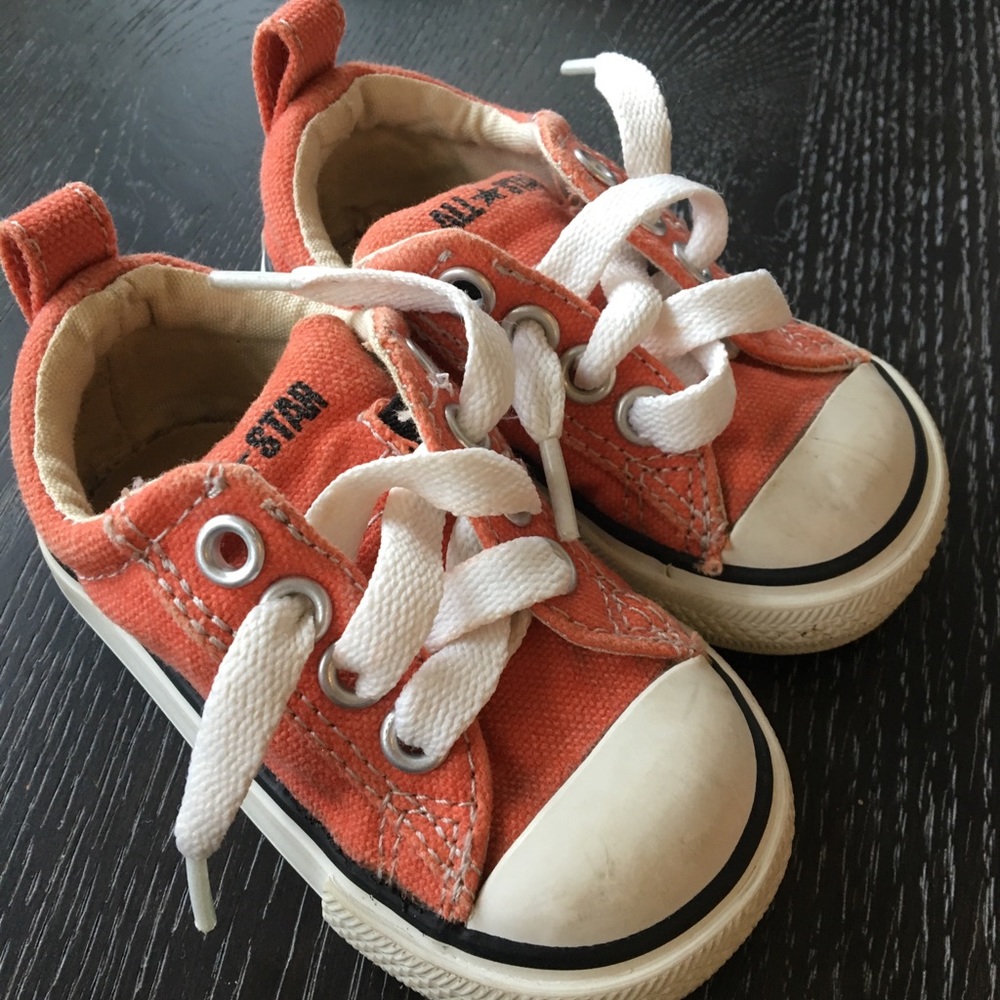 Orange toddler Converse chucks